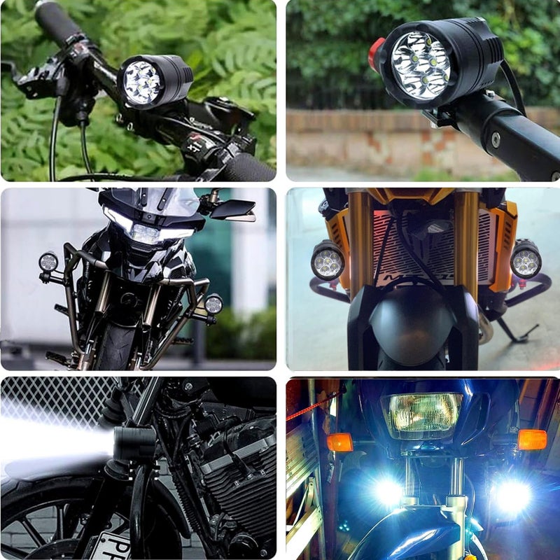 Ourbest Motorcycle Fog Lights with 1inch Tube Bar Brackets, 2.5" Motorcycle Auxiliary light Round 12-60V For Motorbike Truck ATV 12V 24V 36V - Image 2